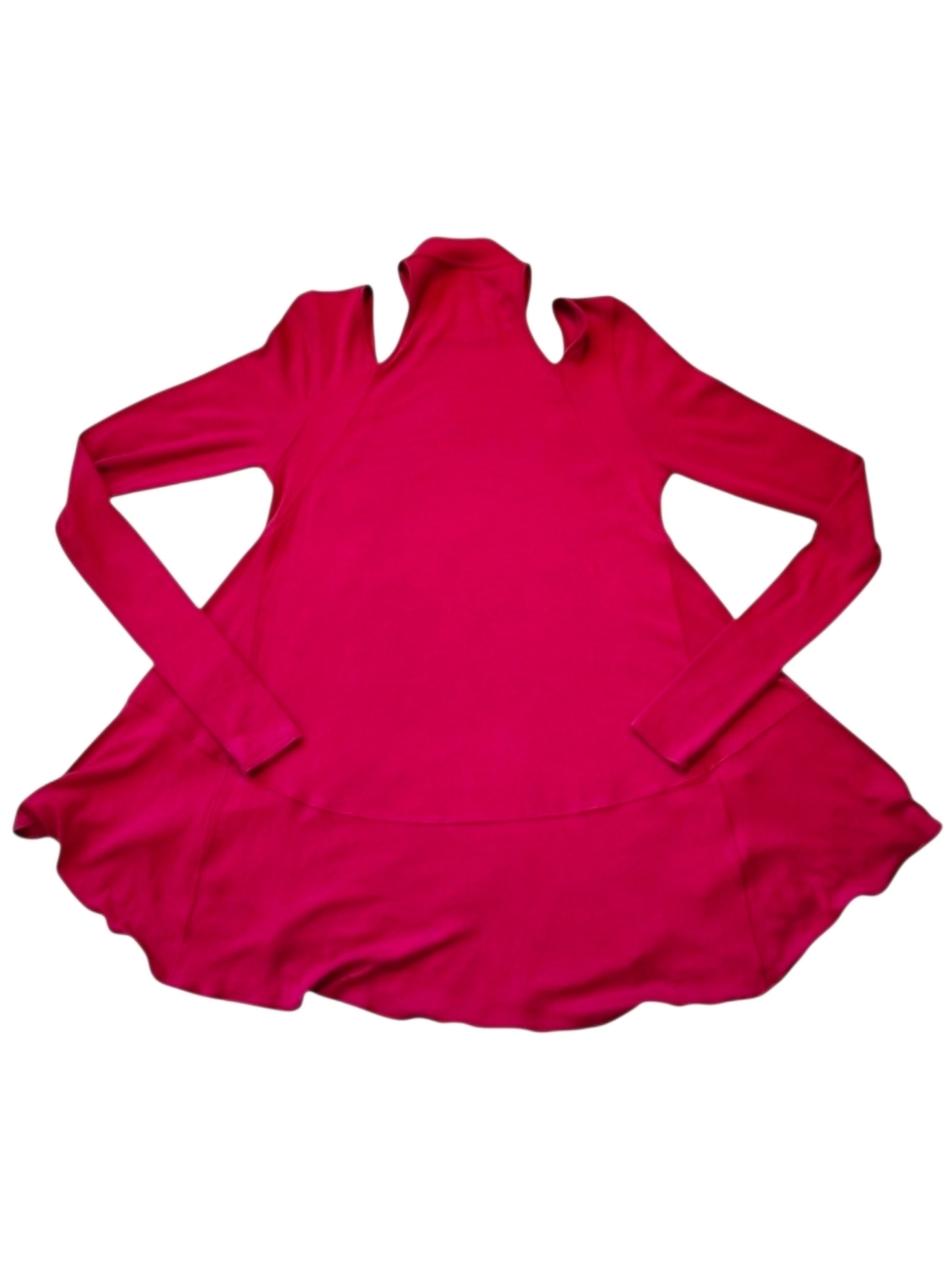 Free People XS Cold Shoulder Mock Neck Peplum Top Extra Small Boho Sheik - Picture 2 of 10
